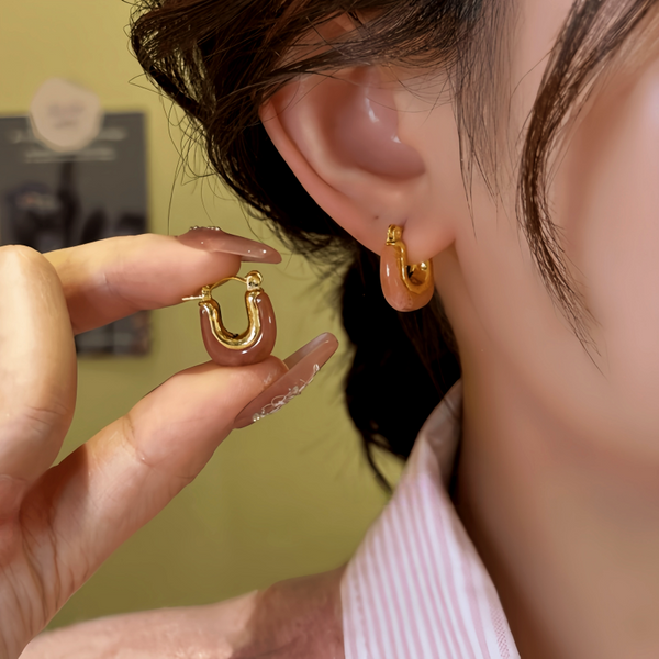 14K Gold-Plated Elegant U-Shaped Earrings