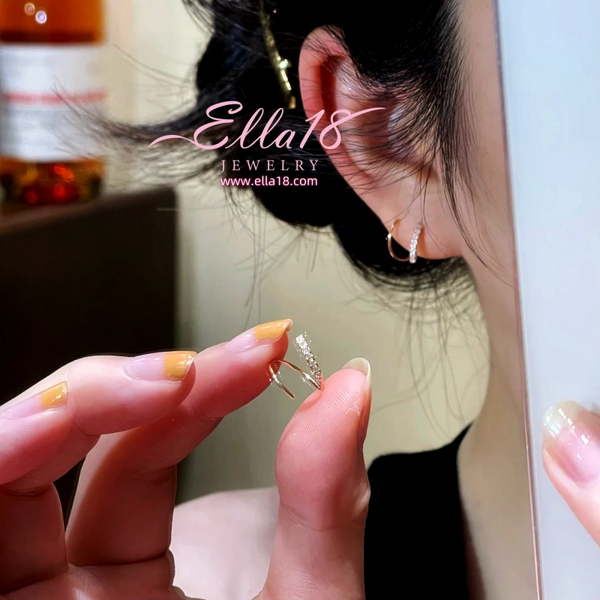 14K Gold-Plated Elegant Zircon Diamond  Studs