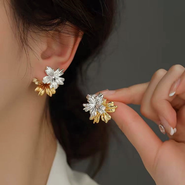 14K Gold-Plated Flower Earrings