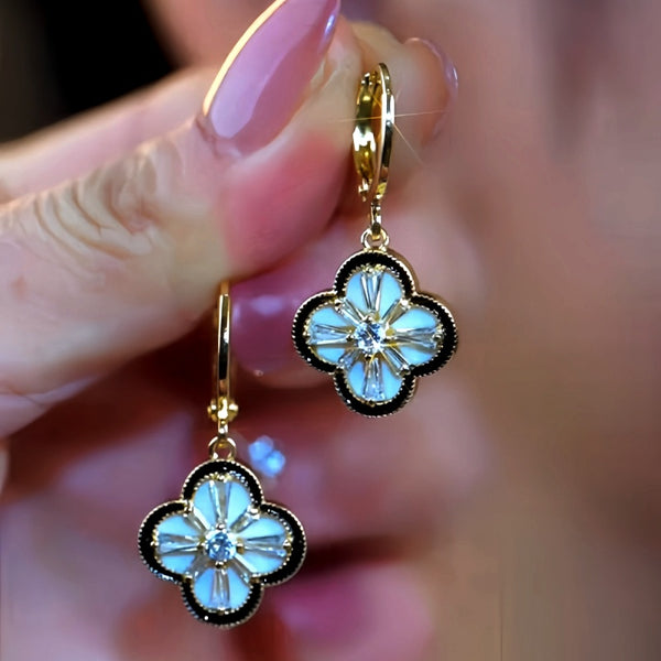 14K Gold-Plated Four-Leaf Clover Earrings