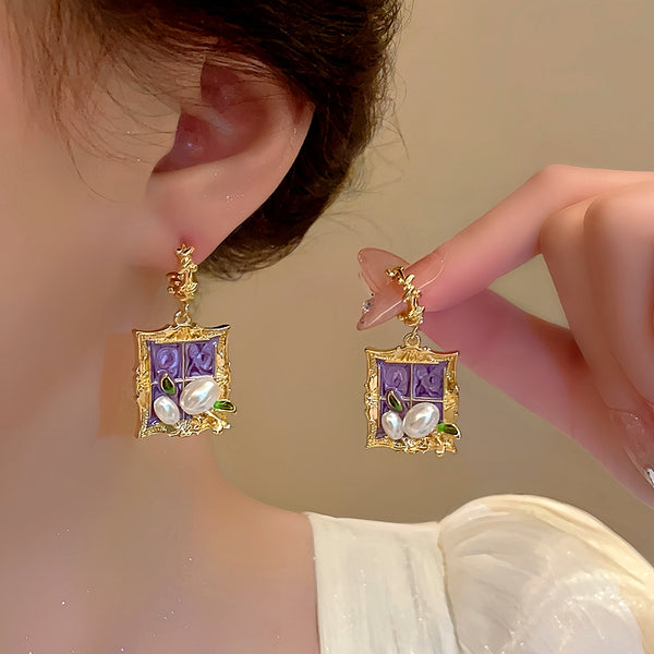 14K Gold-Plated Garden Baroque Natural Pearl Earrings