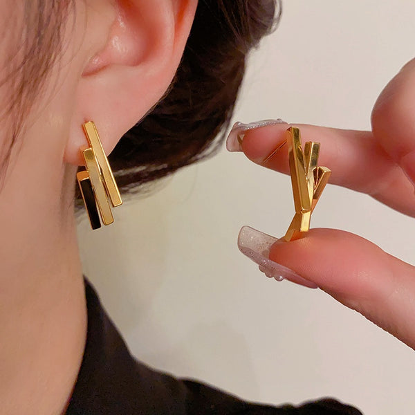 14K Gold-Plated Geometric Earrings