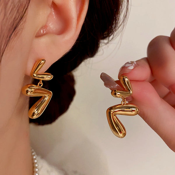 14K Gold-Plated Heart Tassel Earrings