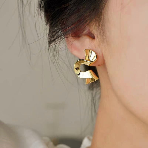 14K Gold-Plated Irregular Earrings