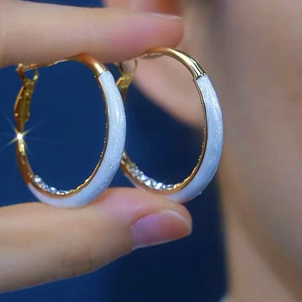 14K Gold-Plated Large Hoop Earrings
