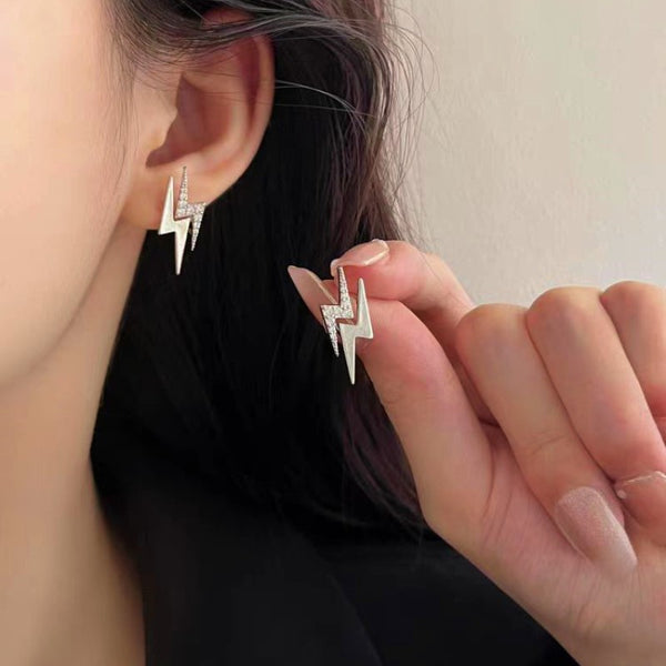 14K Gold-Plated Lightning Small Stud Earrings