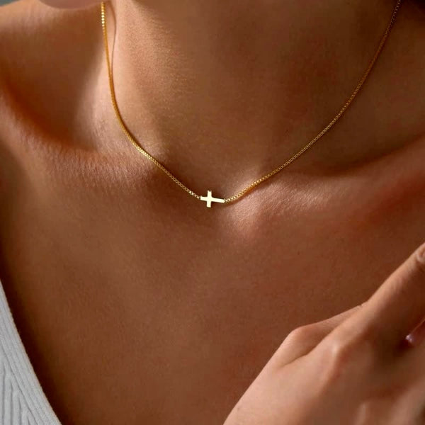 14K Gold-Plated Little Cross Necklace