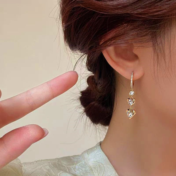14K Gold-Plated Love Heart Earrings