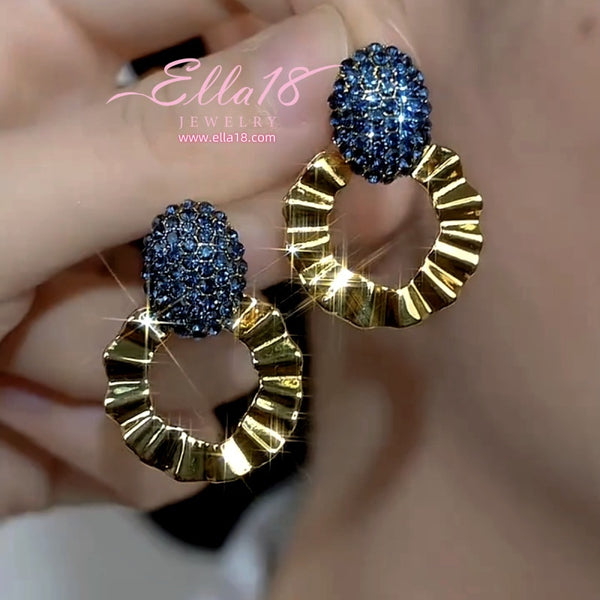 14K Gold-Plated Luxury Design Zircon Diamond Earrings