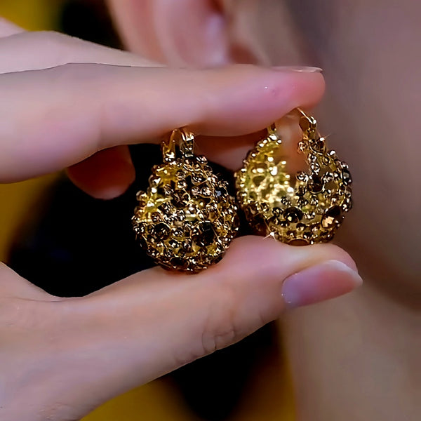 14K Gold-Plated Luxury Diamond Earrings