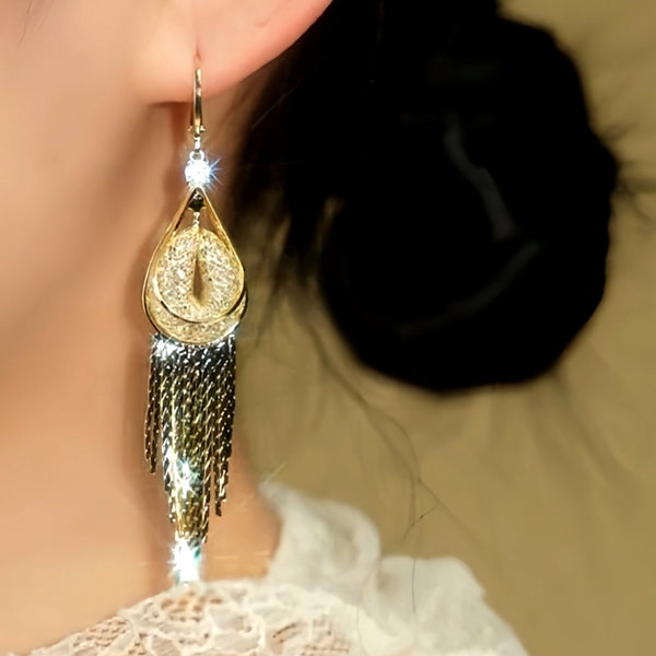 14K Gold-Plated Luxury Mesh Tassel Earrings