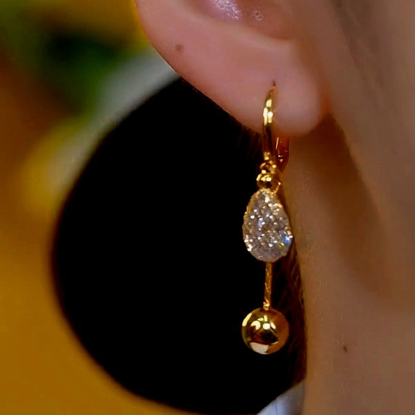 14K Gold-Plated Luxury Mesh Water Drop Earrings