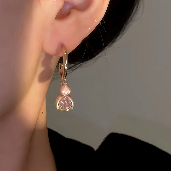 14K Gold-Plated Luxury Tulip Flower Earrings