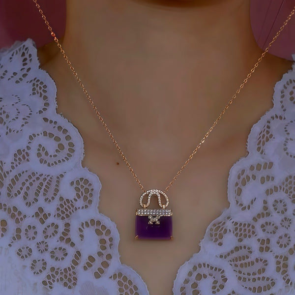 14K Gold-Plated Luxury Zircon Diamond Bag Earrings