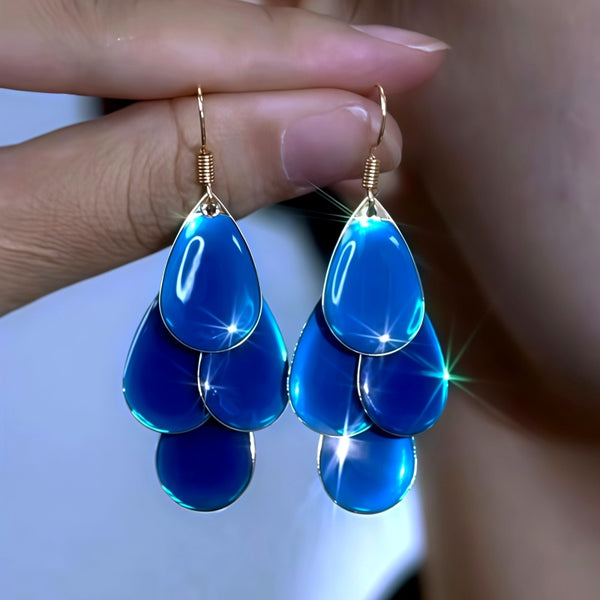 14K Gold-Plated Luxury Zircon Diamond Star And Moon Tassel Earrings