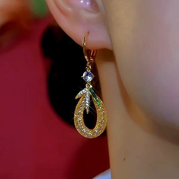 14K Gold-Plated Luxury Zircon Drop Earrings