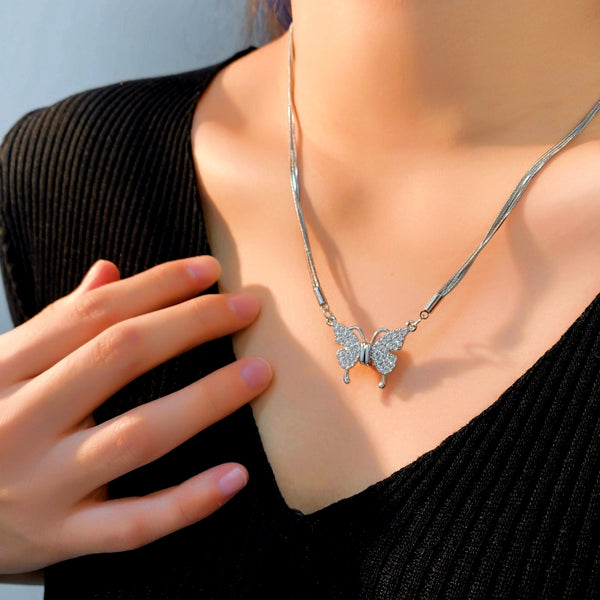 14K Gold-Plated Magnetic Butterfly Necklaces