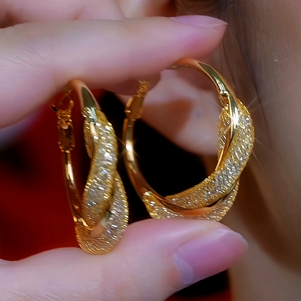 14K Gold-Plated Mesh Hoop Earrings