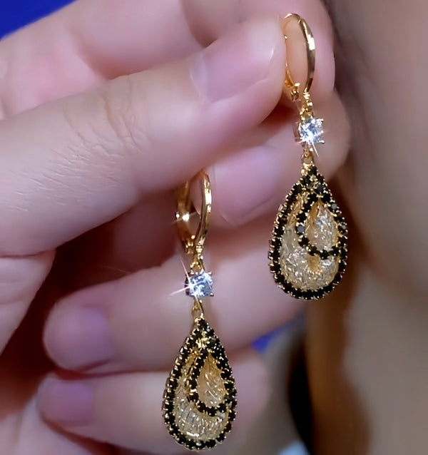 14K Gold-Plated Mesh Water Drop Earrings