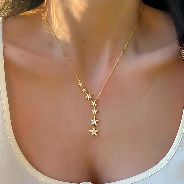 14K Gold-Plated Micro-Inlaid Zircon Big Dipper Necklace