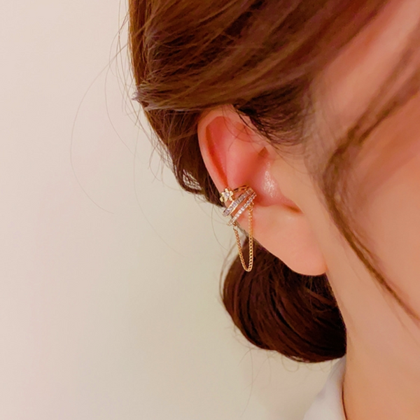 14K Gold-Plated Multi-Layer Flower Ear Cuffs