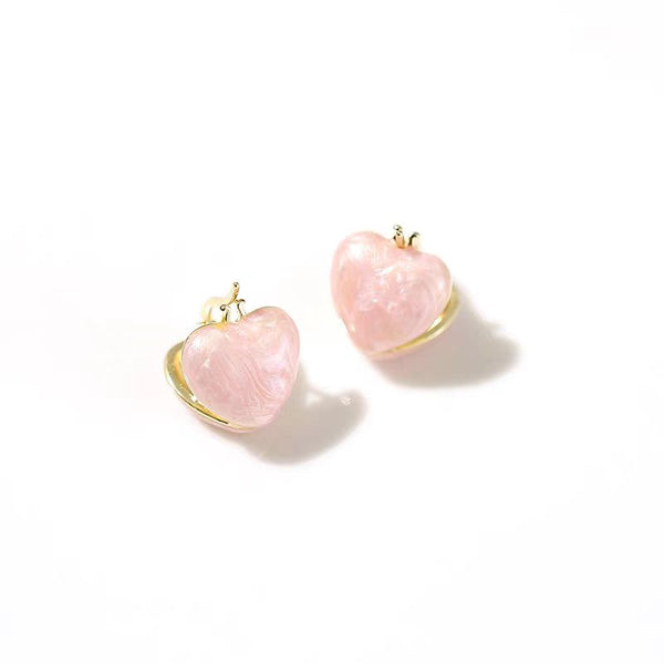 14K Gold-Plated Oil Dripping Heart Earrings