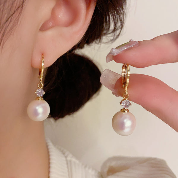 14K Gold-Plated Pearl Earrings