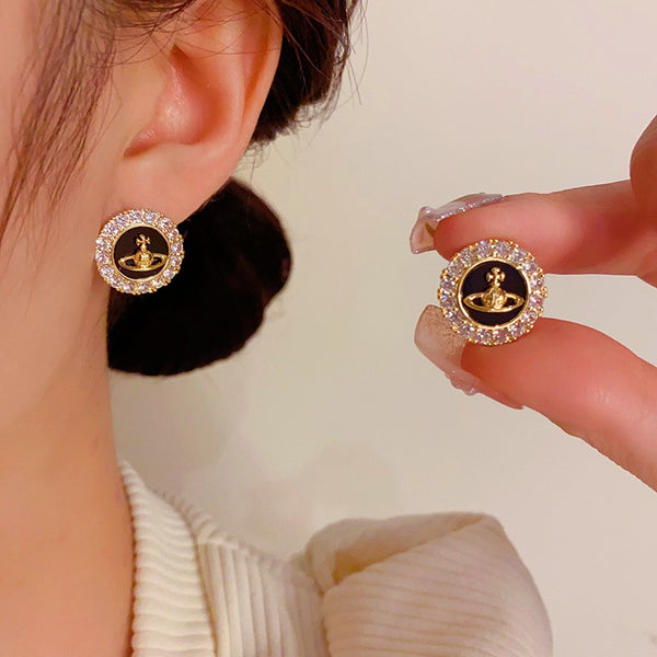 14K Gold-plated Queen Mother Stud Earrings
