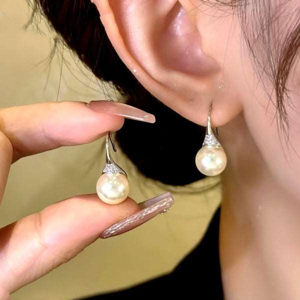 14K Gold-Plated Simple And Versatile Pearl Earrings