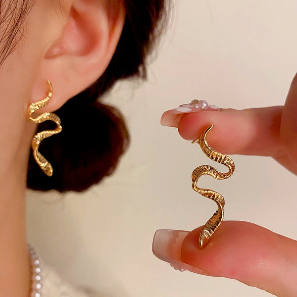 14K Gold-Plated Snake Earrings