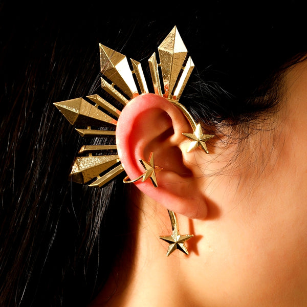 14K Gold-Plated Star Ear Cuffs ( 1 Pair )