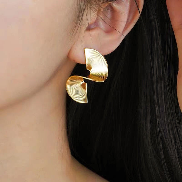 14K Gold-Plated Twisted Earrings