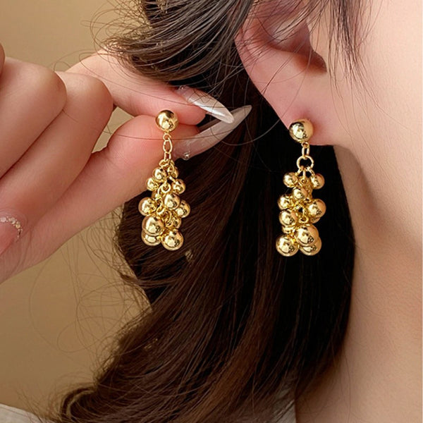 14K Gold-Plated Vintage Ball Bead Earrings