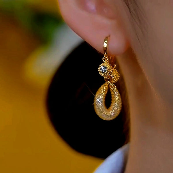 14K Gold-Plated Water Drop Durian Earrings