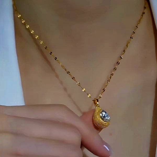 14K Gold-Plated Water Drop Pendant Necklaces