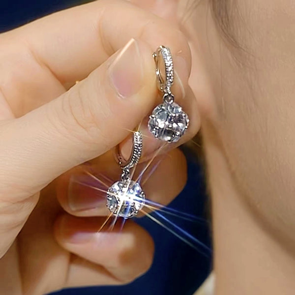 14K Gold-Plated Zircon Diamond Earrings