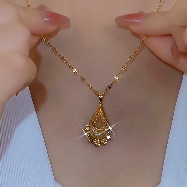 14K Gold-Plated Zircon Mesh Drop Necklaces