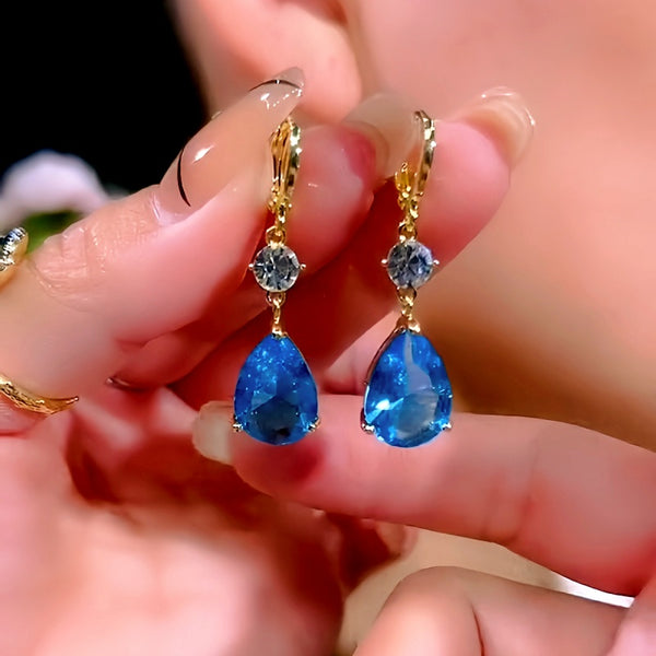 14K Gold-Plated luxury Zircon Drop Earrings