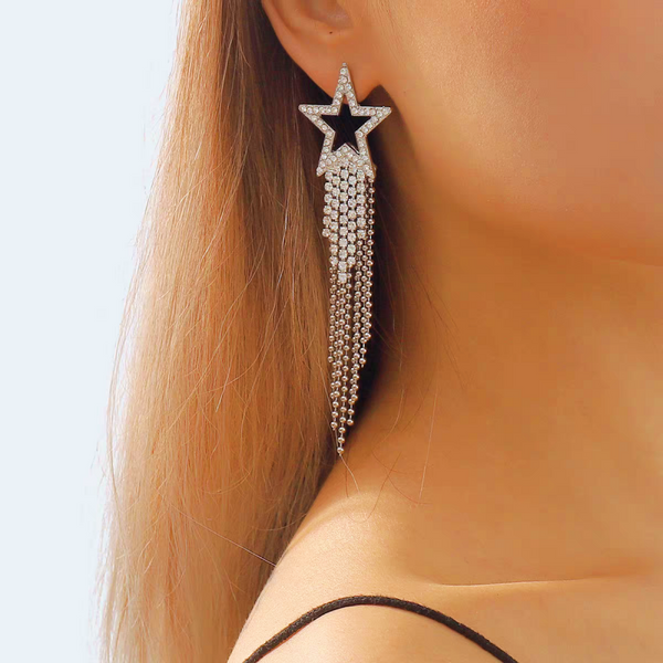14K Gold-plated 2024 Bling Star Earrings