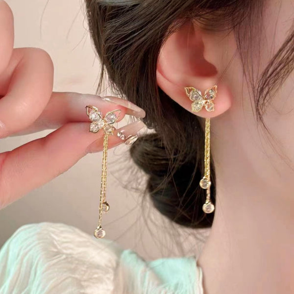 14K Gold-plated Butterfly Earrings