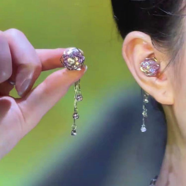 14K Gold-plated Camellia Magenetic Ear Cuffs