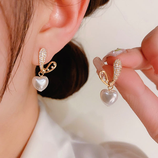 14K Gold-plated Cute Rabbit Irregular Heart Earrings