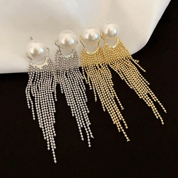 14K Gold-plated Elegant Artificial Pearl Earrings