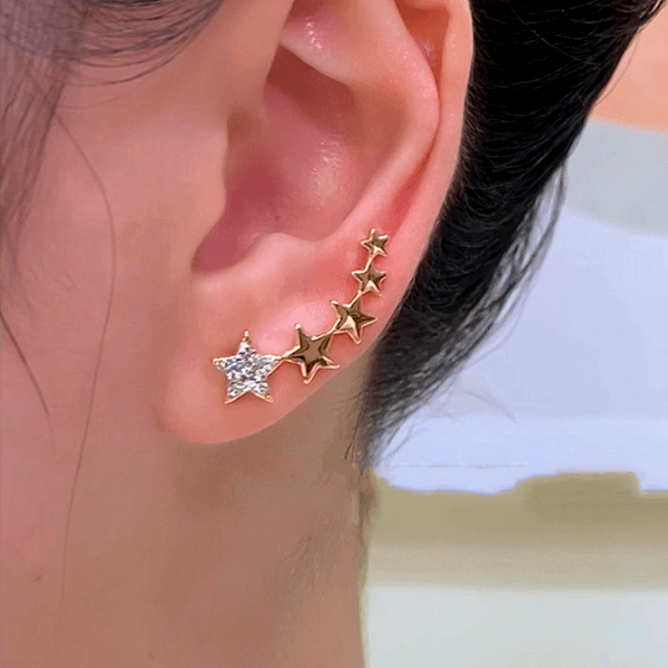 14K Gold-plated Elegant Star Crawler Earrings