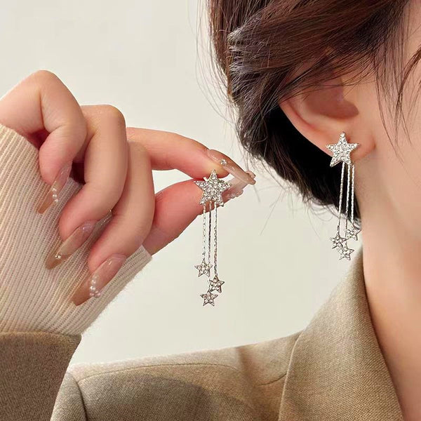 14K Gold-plated Five-Pointed Star Earrings