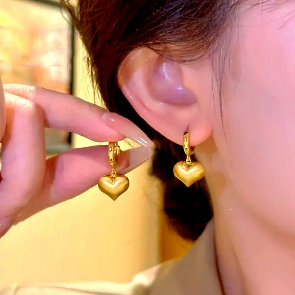 14K Gold-plated Heart-Design Earrings