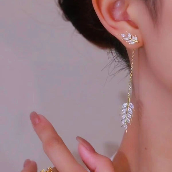 14K Gold-plated Leaf Earrings