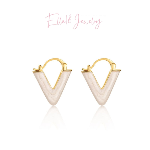 14K Gold-plated Oil-Drop V-Shaped Earrings