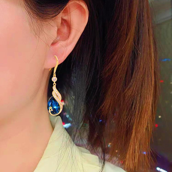 14K Gold-plated Phoenix Crystal Earrings