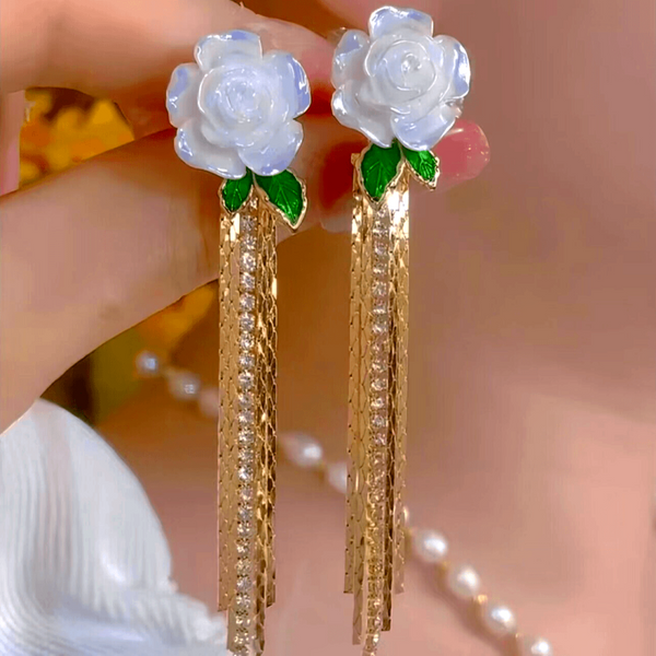 14K Gold-plated Summer Style Camellia Flower Earrings